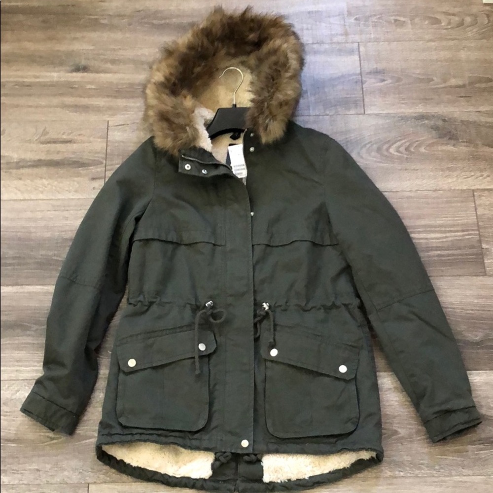 H&M Green Winter Coat